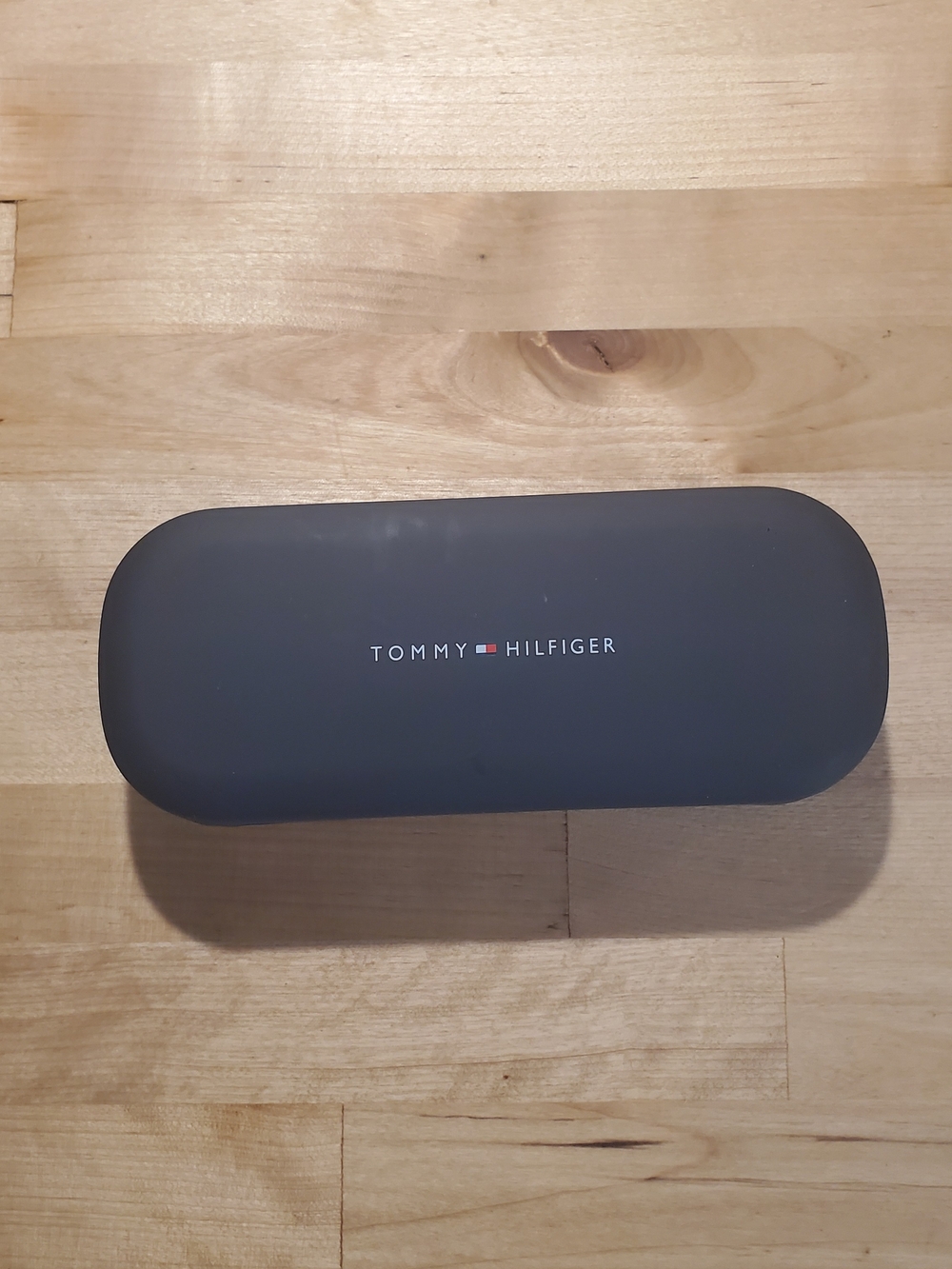 Tommy Hilfiger Matte Navy Sunglasses Case with Logo